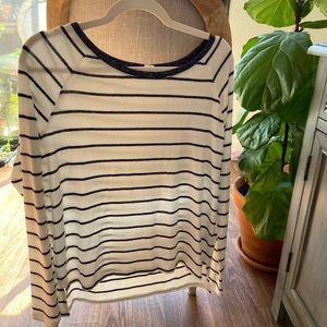 Luxe Gray & White Striped Tee